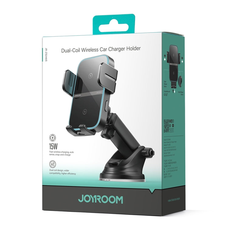 JOYROOM JR-ZS246S Car Instrument Platform Wireless Charger Phone Holder(Black) - free shipping - PMC Jewellery - Order now!