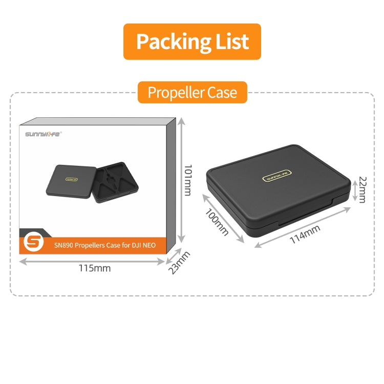 For DJI Neo Sunnylife NEO Propellers Case Storage Mini Travel Case Box(Black) - free shipping - PMC TechLife - Order now!