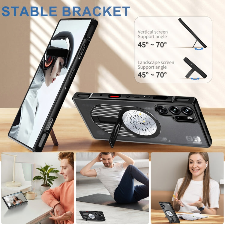 For ZTE nubia Red Magic 9 Pro / 9S Pro Heat Dissipation Aromatherapy MagSafe Holder Phone Case(Black) - ZTE Cases by PMC TechLife | Online Shopping South Africa | PMC TechLife | Buy Now Pay Later Mobicred