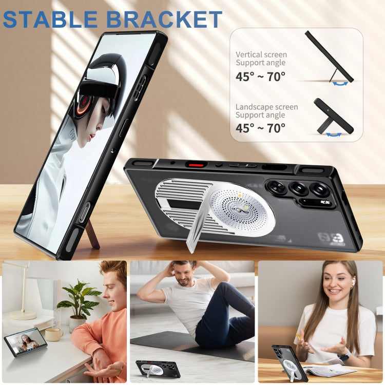 For ZTE nubia Red Magic 9 Pro / 9S Pro Heat Dissipation Aromatherapy MagSafe Holder Phone Case(Silver) - ZTE Cases by PMC TechLife | Online Shopping South Africa | PMC TechLife | Buy Now Pay Later Mobicred