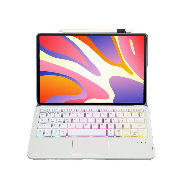 For Huawei MatePad SE 11 2024 AH21-AS Ultra-thin Detachable Backlight Bluetooth Keyboard Leather Tablet Case with Touchpad(Lavender White) - Others Keyboard by PMC Jewellery | Online Shopping South Africa | PMC Jewellery | Buy Now Pay Later Mobicred
