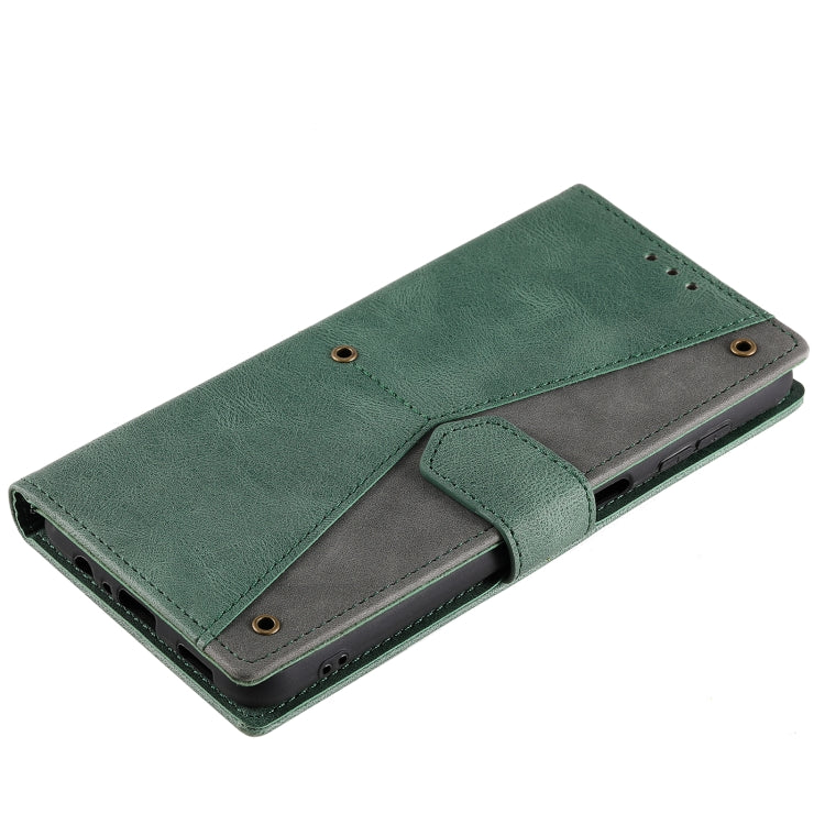 For Samsung Galaxy S25+ 5G Nail Skin Feel Stitching Calf Texture Leather Phone Case(Green) - Galaxy S25+ 5G Cases by PMC TechLife | Online Shopping South Africa | PMC TechLife | Buy Now Pay Later Mobicred