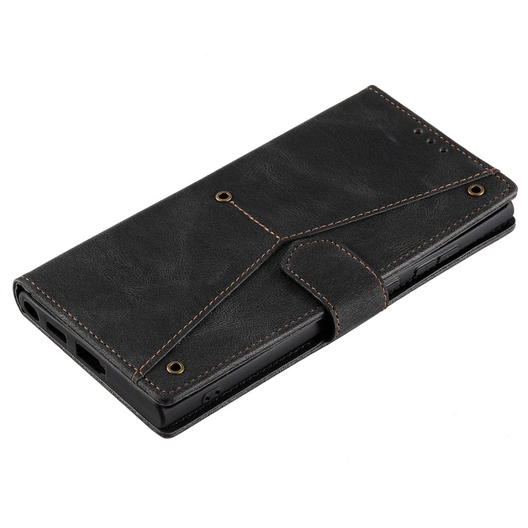 For Samsung Galaxy S25 Ultra 5G Nail Skin Feel Stitching Calf Texture Leather Phone Case(Black) - Galaxy S25 Ultra 5G Cases by PMC TechLife | Online Shopping South Africa | PMC TechLife | Buy Now Pay Later Mobicred