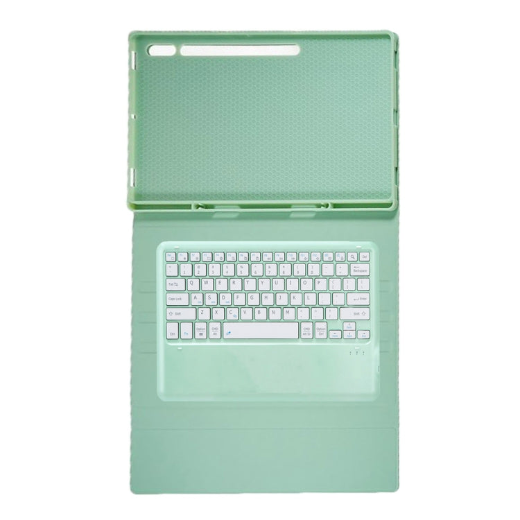 For Samsung Galaxy Tab S10 Ultra A910B Pen Slot Detachable Bluetooth Keyboard Leather Tablet Case(Mint Green) - Samsung Keyboard by PMC Jewellery | Online Shopping South Africa | PMC Jewellery | Buy Now Pay Later Mobicred