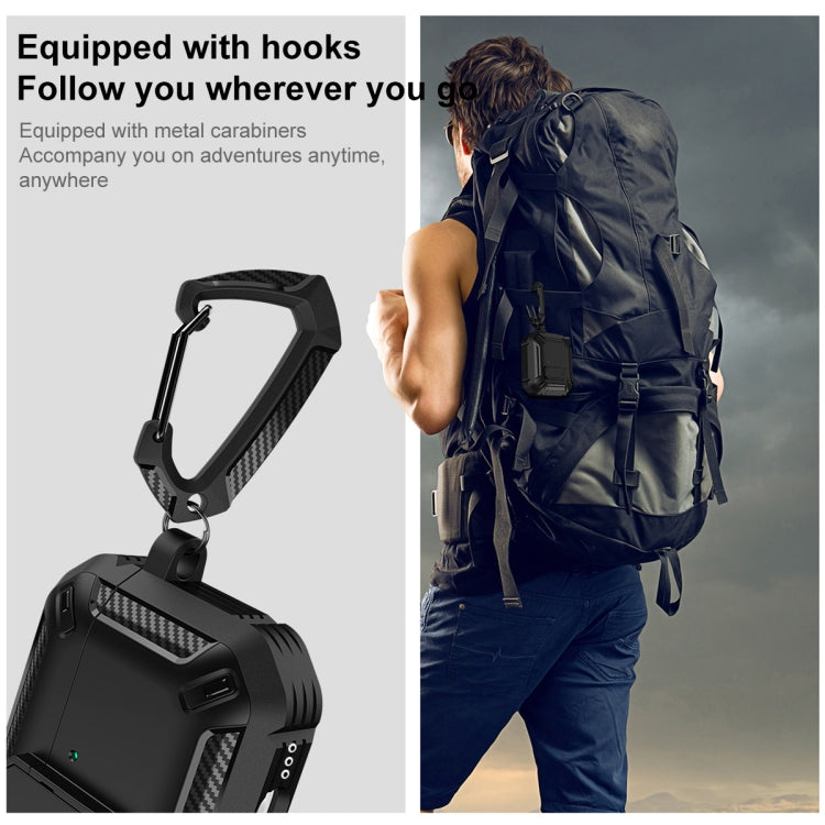 For AirPods 4 Shield Shockproof Earphone Protective Case with Hook(Black Yellow) - For AirPods 4 by PMC Jewellery | Online Shopping South Africa | PMC Jewellery | Buy Now Pay Later Mobicred