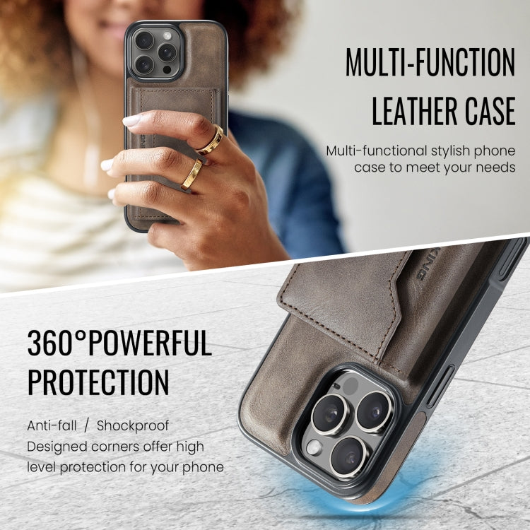 For iPhone 16 Pro Max DG.MING MAGKING-K2 Series MagSafe RFID Card Bag Detachable Phone Case(Coffee) - free shipping - PMC Jewellery - Order now!