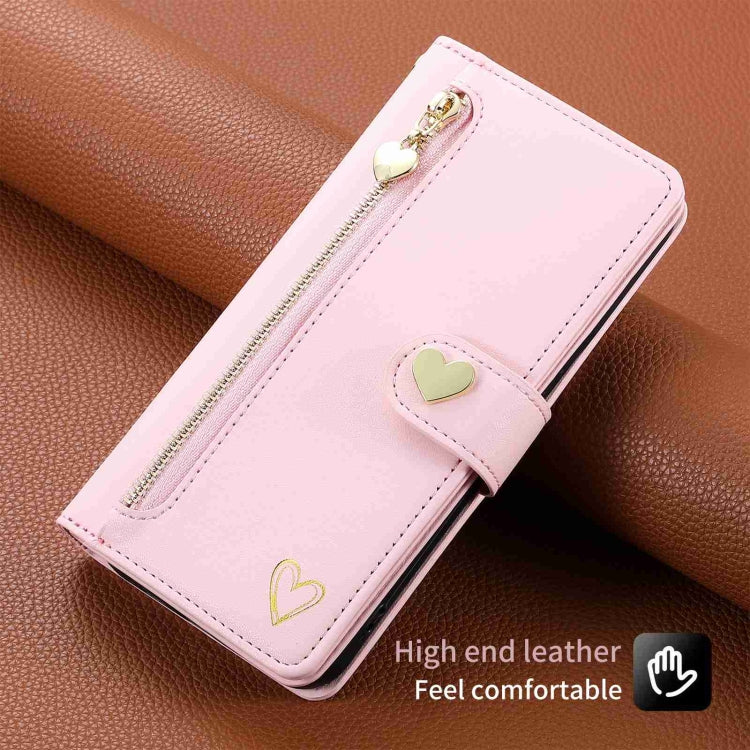 For Huawei P60 Pro POLA Love Multi-Card Slots Zipper Wallet Leather Phone Case(Pink) - free shipping - PMC TechLife - Order now!