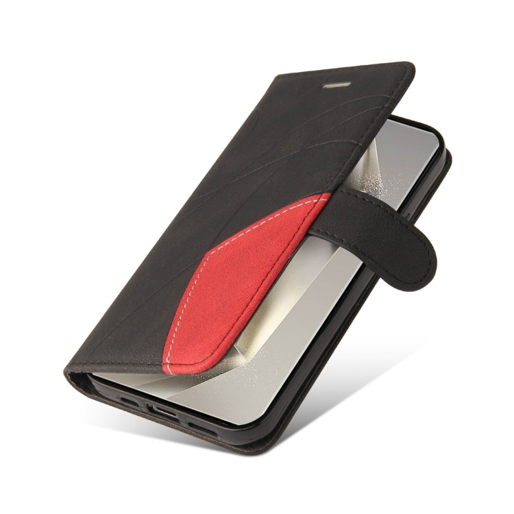 For Samsung Galaxy S25 Ultra 5G Dual-color Splicing Flip Leather Phone Case(Black) - Galaxy S25 Ultra 5G Cases by PMC Jewellery | Online Shopping South Africa | PMC Jewellery | Buy Now Pay Later Mobicred