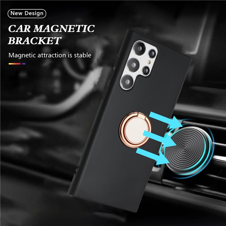 For Samsung Galaxy S25 Ultra 5G Matte Ring Holder TPU Phone Case(Rose Gold) - Galaxy S25 Ultra 5G Cases by PMC Jewellery | Online Shopping South Africa | PMC Jewellery | Buy Now Pay Later Mobicred