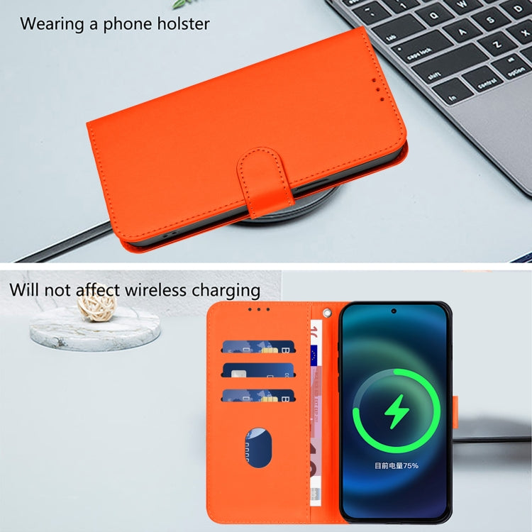 For Tecno Spark Go 2024 4G Skin Feel Solid Color Leather Phone Case with Lanyard(Orange) - Tecno Cases by PMC Jewellery | Online Shopping South Africa | PMC Jewellery | Buy Now Pay Later Mobicred