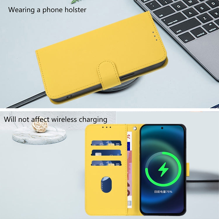 For Tecno Spark Go 2024 4G Skin Feel Solid Color Leather Phone Case with Lanyard(Lemon Yellow) - Tecno Cases by PMC Jewellery | Online Shopping South Africa | PMC Jewellery | Buy Now Pay Later Mobicred