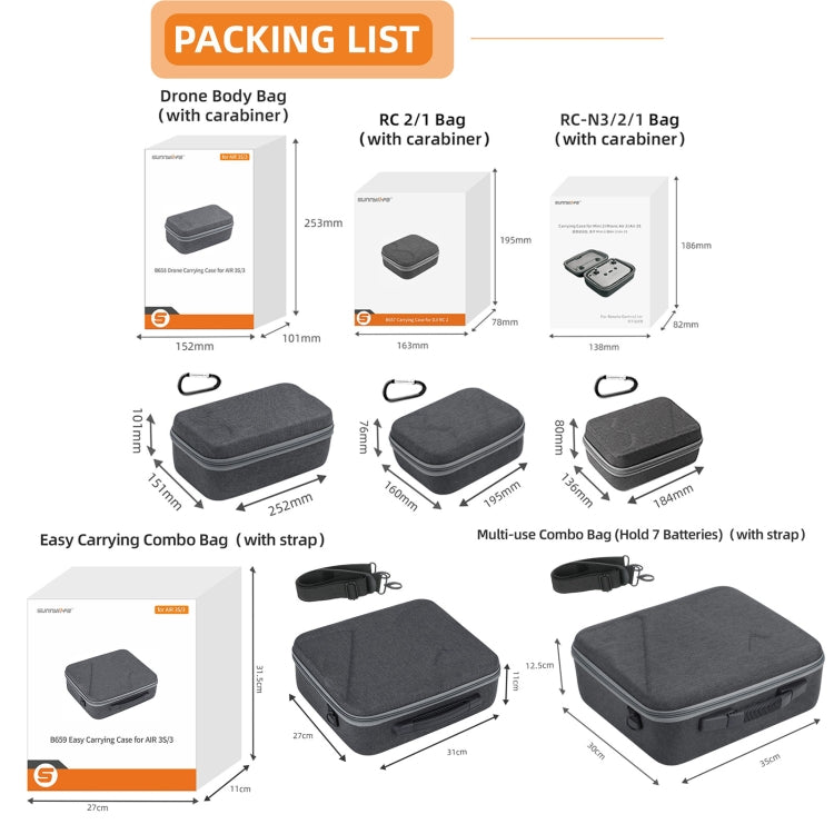 Sunnylife Carrying Case Bag, Model:B657 For DJI RC 2 / 1 Control Bag - free shipping - PMC TechLife - Order now!