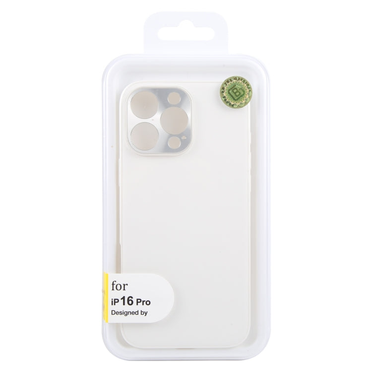 For iPhone 16 Pro GEBEI Plain Leather TPU Hybrid PU Phone Case(White) - free shipping - PMC Jewellery - Order now!