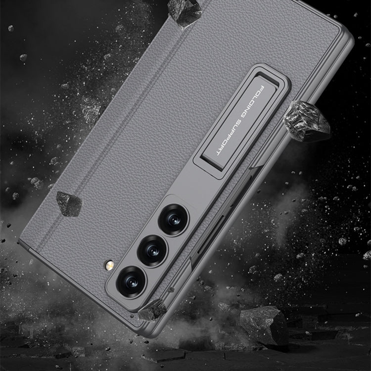 For Samsung Galaxy Z Fold6 GKK Integrated Magnetic Leather Flip Phone Case with Pen Box, Not Included Pen(Titanium Gray) - free shipping - PMC Jewellery - Order now!