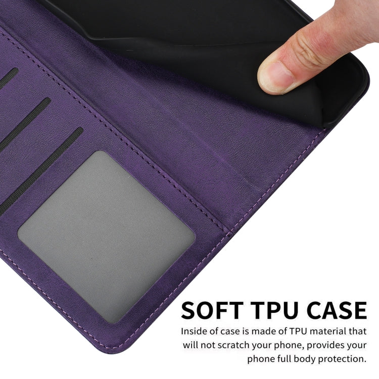 For Samsung Galaxy S25 / S24 5G Solid Calf Texture Flip Leather Phone Case(Purple) - Galaxy S25 5G Cases by PMC TechLife | Online Shopping South Africa | PMC TechLife | Buy Now Pay Later Mobicred