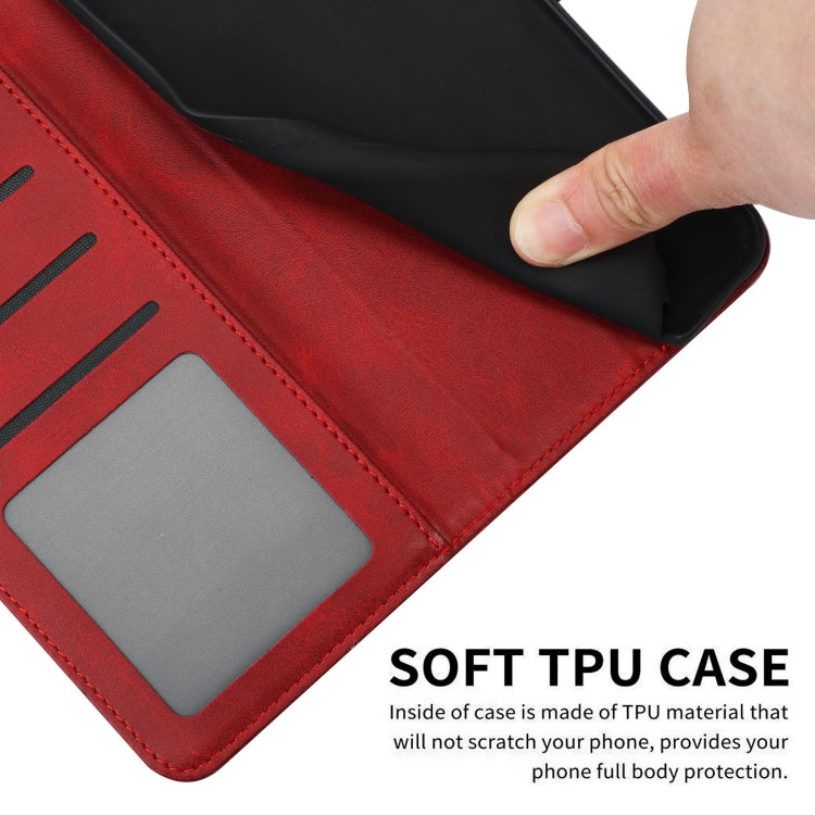 For Samsung Galaxy S25+ / S24+ 5G Solid Calf Texture Flip Leather Phone Case(Red) - free shipping - PMC Jewellery - Order now!