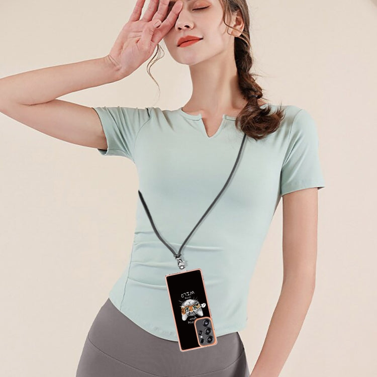 For Samsung Galaxy S25 Ultra 5G Electroplating Dual-side IMD Phone Case with Lanyard(Natural Growth) - Galaxy S25 Ultra 5G Cases by PMC TechLife | Online Shopping South Africa | PMC TechLife | Buy Now Pay Later Mobicred
