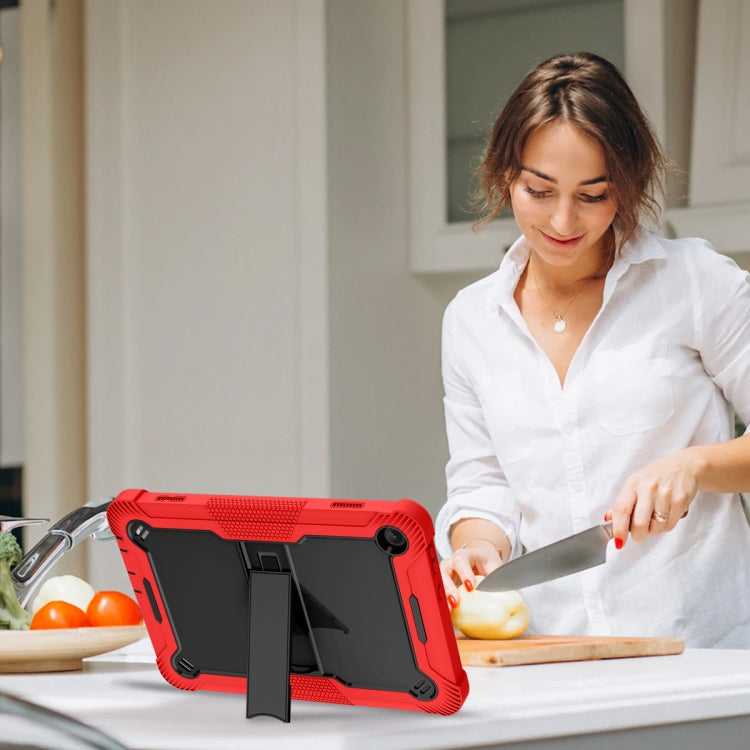 For Lenovo Tab M10 3rd Gen / TB328 Silicone Hybrid PC Tablet Case with Holder(Red Black) - Lenovo by PMC TechLife | Online Shopping South Africa | PMC TechLife | Buy Now Pay Later Mobicred
