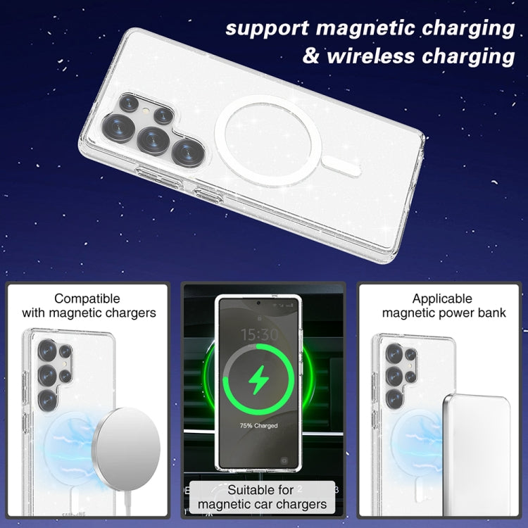 For Samsung Galaxy S25 Ultra 5G Terminator MagSafe Magnetic Phone Case(Glitter White) - Galaxy S25 Ultra 5G Cases by PMC Jewellery | Online Shopping South Africa | PMC Jewellery | Buy Now Pay Later Mobicred