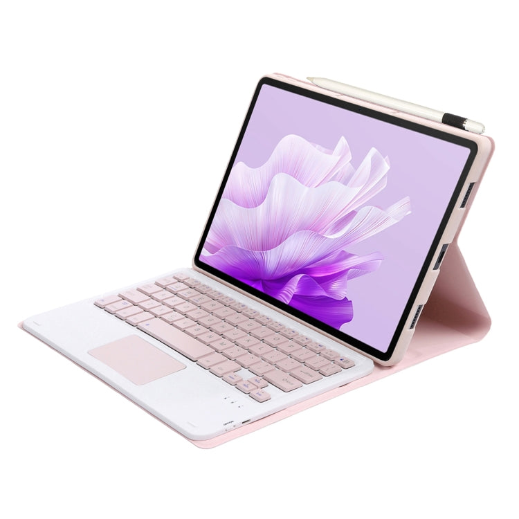 For Honor Pad X9 / X8 Pro 11.5 AH15-A Ultra-thin Detachable Bluetooth Keyboard Leather Tablet Case with Touchpad(Pink White) - free shipping - PMC Jewellery - Order now!