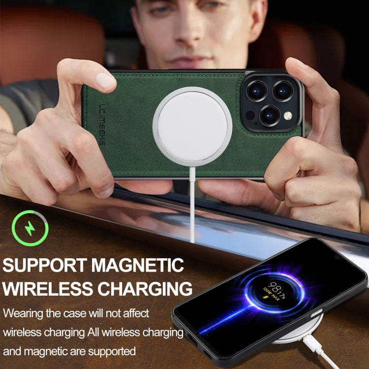 For iPhone 16 Pro LC.IMEEKE L3 Series Detachable RFID Card Bag Magsafe Phone Case(Green) - free shipping - PMC Jewellery - Order now!