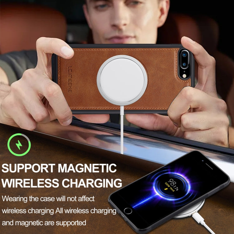 For iPhone 16e LC.IMEEKE L3 Series Detachable RFID Card Bag Magsafe Phone Case(Brown) - iPhone 16e Cases by LC.IMEEKE | Online Shopping South Africa | PMC TechLife | Buy Now Pay Later Mobicred