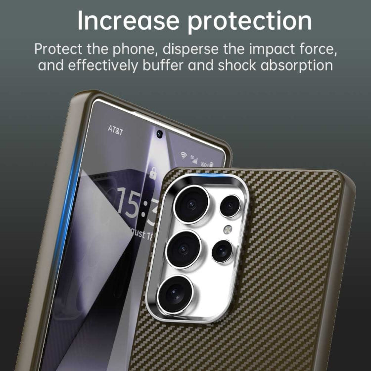 For Samsung Galaxy S25 Ultra 5G Carbon Fiber Series IMD Phone Case(Brown) - Galaxy S25 Ultra 5G Cases by PMC Jewellery | Online Shopping South Africa | PMC Jewellery | Buy Now Pay Later Mobicred