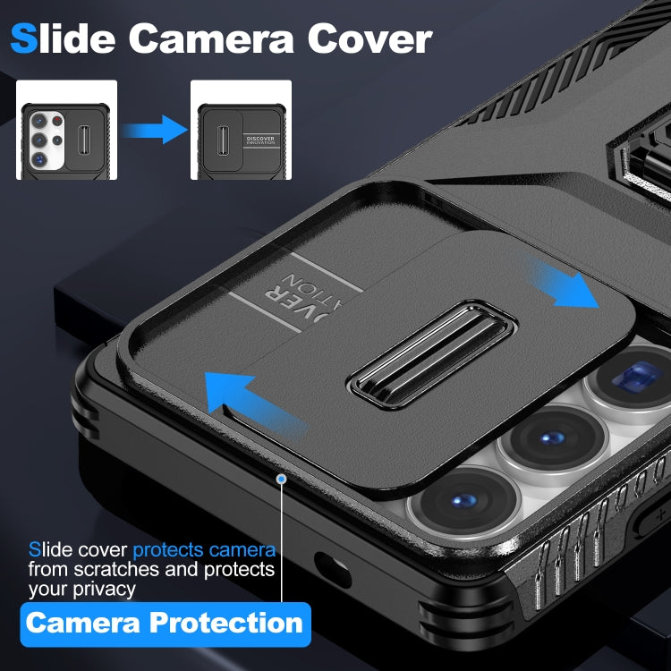 For Samsung Galaxy S25 Ultra 5G Sliding Camshield Holder Phone Case(Black) - free shipping - PMC Jewellery - Order now!