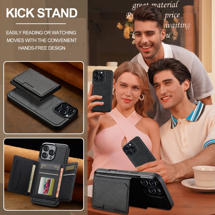 For iPhone 16 Pro Max LC.IMEEKE L5 Series Detachable RFID Card Bag Magsafe Phone Case(Black) - iPhone 16 Pro Max Cases by LC.IMEEKE | Online Shopping South Africa | PMC Jewellery | Buy Now Pay Later Mobicred
