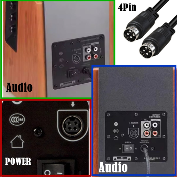 MD DIN 4 Pin Male to Male AC/DC Power Audio Adapter Cable, Length:5m(Black) - Microphone Audio Cable & Connector by PMC TechLife | Online Shopping South Africa | PMC TechLife | Buy Now Pay Later Mobicred