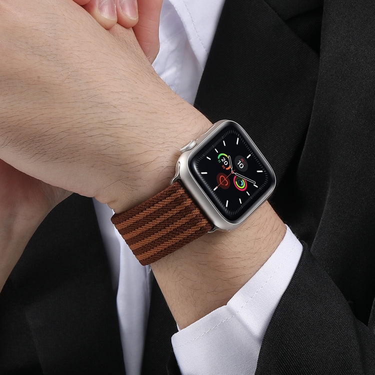 For Apple Watch 42mm / 41mm / 40mm / 38mm Parachute Buckle 4-Stripe Braided Nylon Watch Band(Green White) - free shipping - PMc TechLife - Order now!