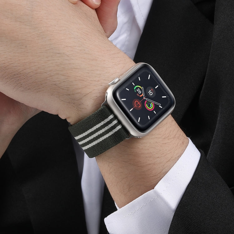 For Apple Watch 46mm / 49mm / 45mm / 44mm Parachute Buckle 3-Stripe Braided Nylon Watch Band(Black Orange) - Watch Bands by PMc TechLife | Online Shopping South Africa | PMc TechLife | Buy Now Pay Later Mobicred