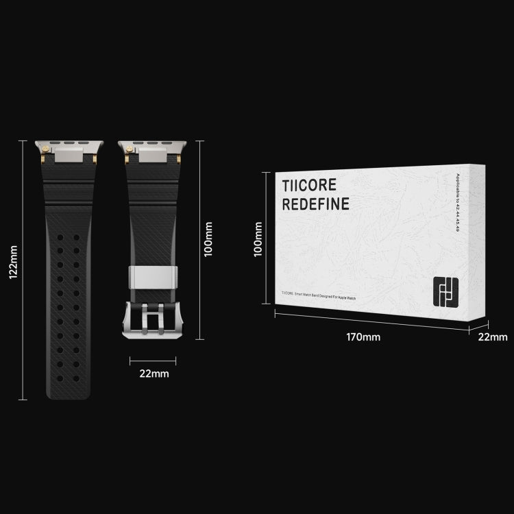 For Apple Watch 42mm / 41mm / 40mm / 38mm Cool Dual-Row Holes Silicone Watch Band(Orange Silver) - Watch Bands by PMC TechLife | Online Shopping South Africa | PMC TechLife | Buy Now Pay Later Mobicred