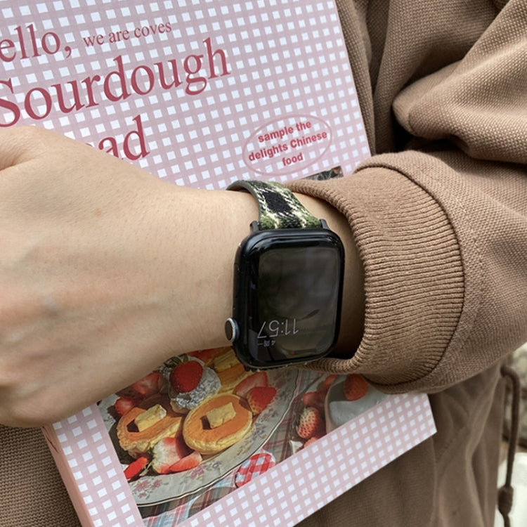 For Apple Watch 42mm / 41mm / 40mm / 38mm Slim Magnetic Buckle Napped Fabric Leather Watch Band(Red) - Watch Bands by PMC TechLife | Online Shopping South Africa | PMC TechLife | Buy Now Pay Later Mobicred