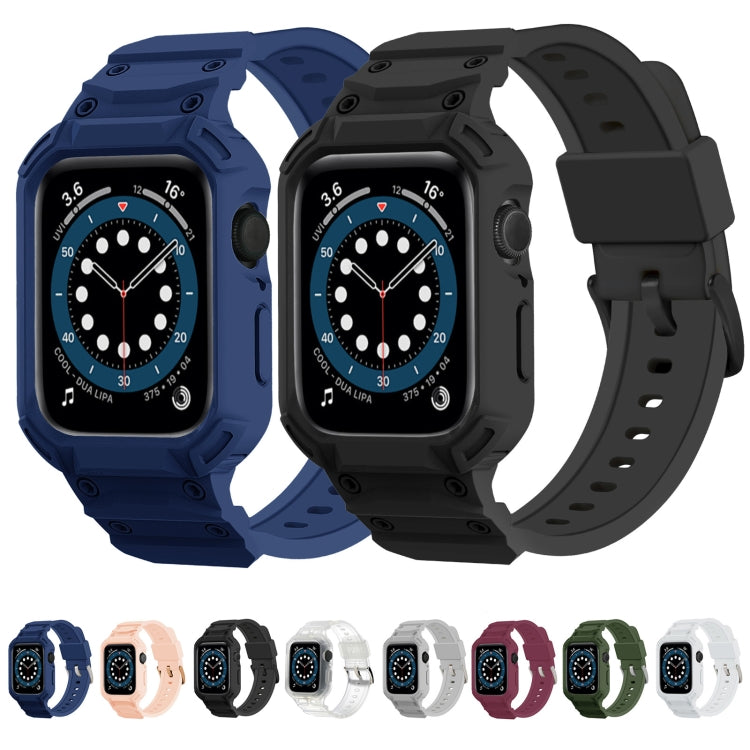 For Apple Watch Series 10 46mm Armor TPU Case Integrated Watch Band(Frosted Clear) - Watch Cases by PMC Jewellery | Online Shopping South Africa | PMC Jewellery | Buy Now Pay Later Mobicred