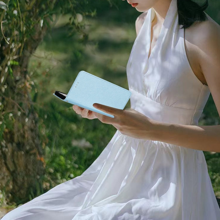 For Samsung Galaxy S25 5G Silk Texture Horizontal Flip Leather Phone Case(Light Blue) - Galaxy S25 5G Cases by PMC Jewellery | Online Shopping South Africa | PMC Jewellery | Buy Now Pay Later Mobicred