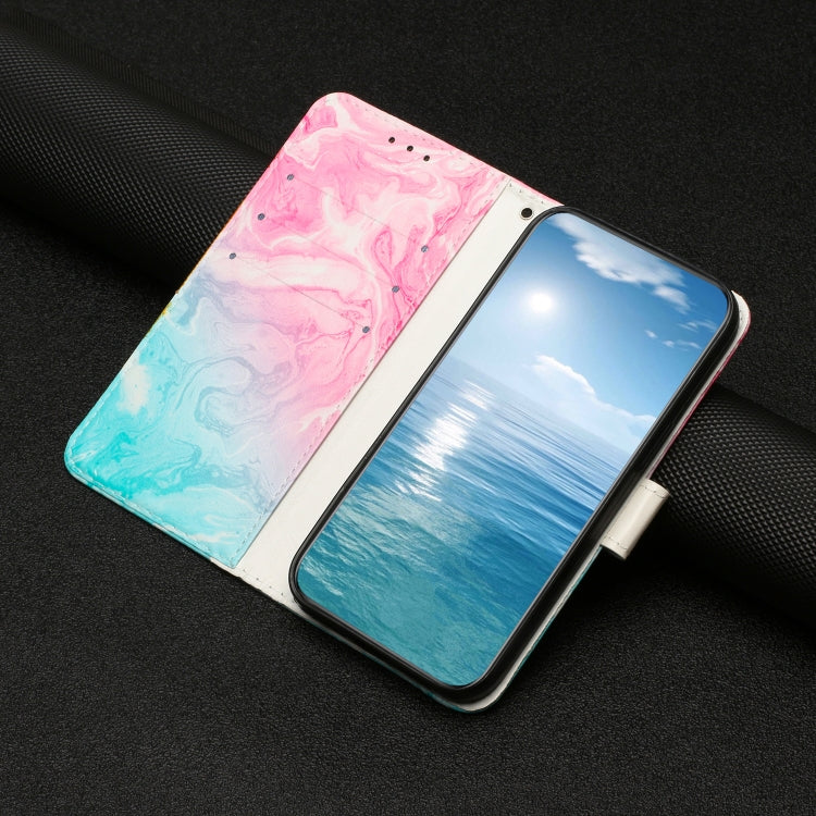 For Samsung Galaxy S25 5G Colored Drawing Marble Pattern Leather Phone Case(Pink Green Marble) - Galaxy S25 5G Cases by PMC Jewellery | Online Shopping South Africa | PMC Jewellery | Buy Now Pay Later Mobicred