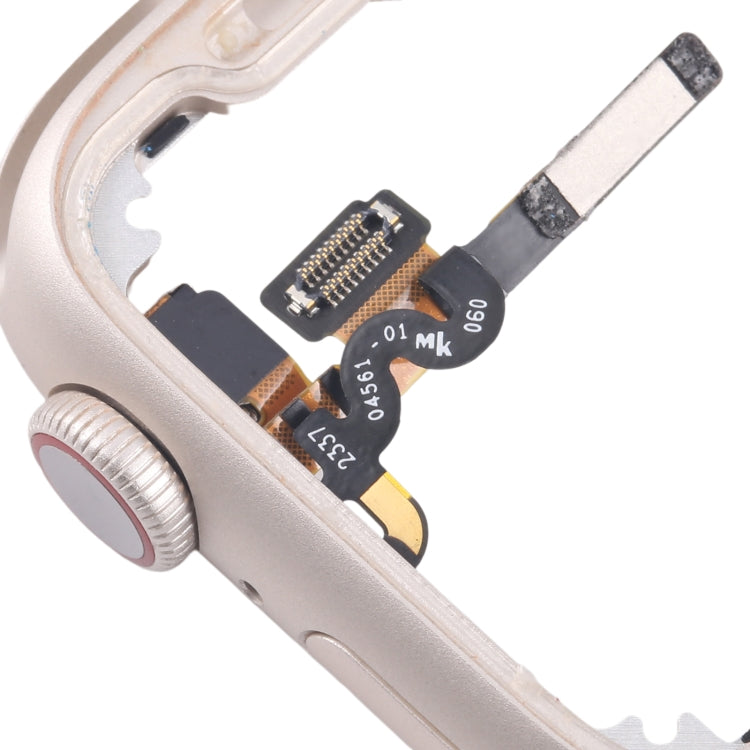 For Apple Watch Series 7 / 8 / 9 41MM LTE Aluminium Alloy Middle Frame Bezel Plate with Crown Spin Axis Flex Cable(Starlight) - Middle Frame by PMC TechLife | Online Shopping South Africa | PMC TechLife | Buy Now Pay Later Mobicred