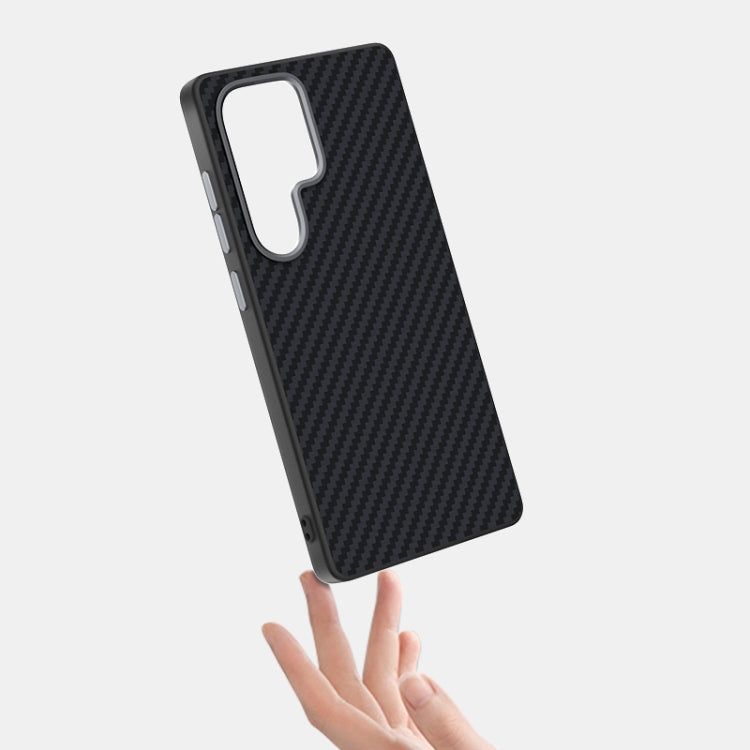 For Samsung Galaxy S25+ 5G / S24+ 5G ABEEL C Carbon Fiber Series 6D Micro Relief MagSafe Phone Case(Black Blue) - Galaxy S25+ 5G Cases by PMC TechLife | Online Shopping South Africa | PMC TechLife | Buy Now Pay Later Mobicred