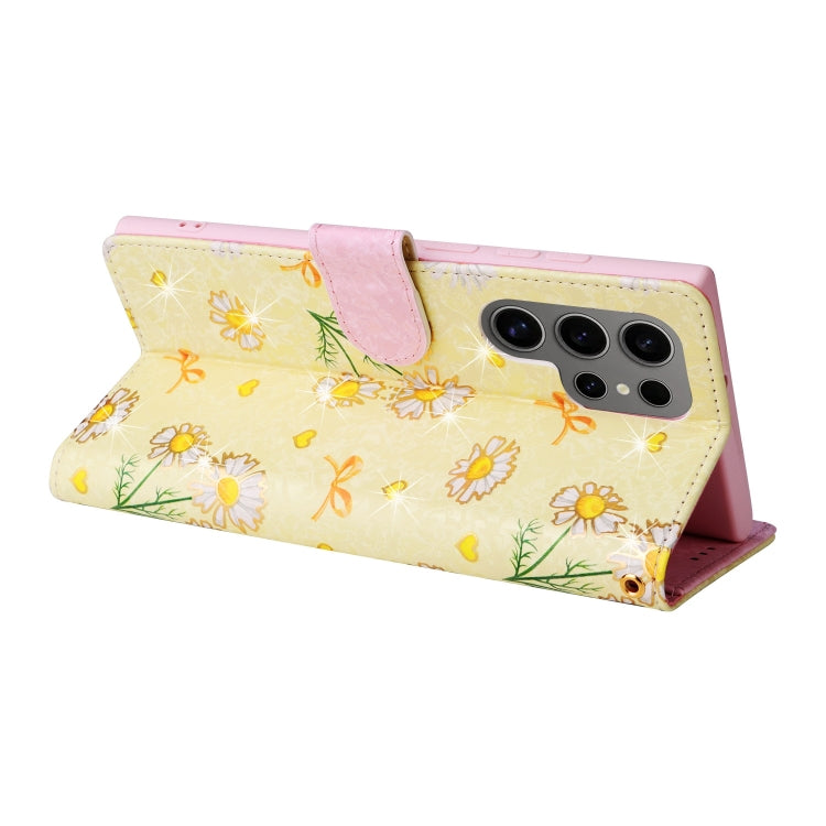 For Samsung Galaxy S25 Ultra 5G Bronzing Painting RFID Leather Phone Case(Yellow Daisy) - Galaxy S25 Ultra 5G Cases by PMC Jewellery | Online Shopping South Africa | PMC Jewellery | Buy Now Pay Later Mobicred