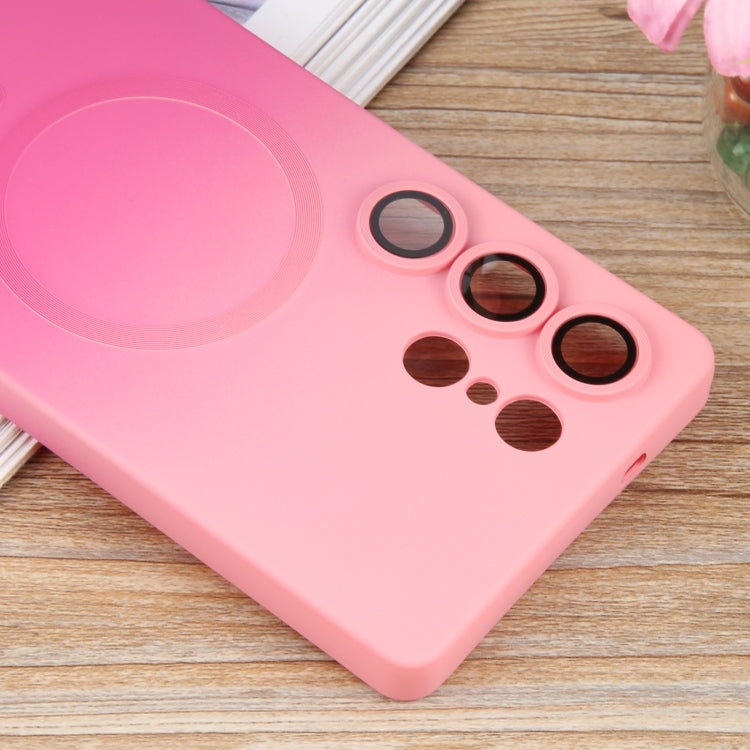 For Samsung Galaxy S25 Ultra 5G Liquid TPU Silicone Gradient MagSafe Phone Case(Pink Red) - Galaxy S25 Ultra 5G Cases by PMC TechLife | Online Shopping South Africa | PMC TechLife | Buy Now Pay Later Mobicred
