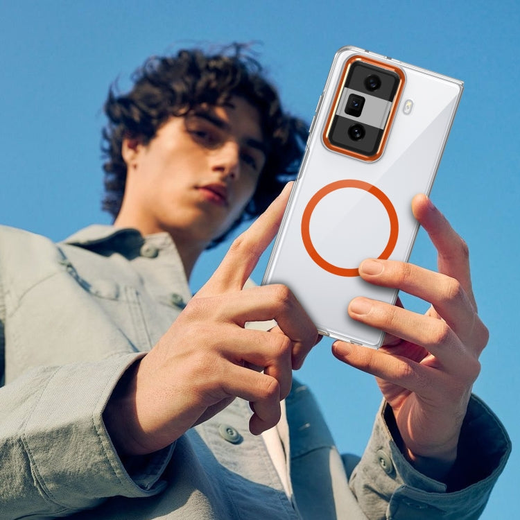 For Honor Magic Vs3 lce Folding Series MagSafe Integrated Clear PC Phone Case(Orange) - Honor Cases by PMC TechLife | Online Shopping South Africa | PMC TechLife | Buy Now Pay Later Mobicred