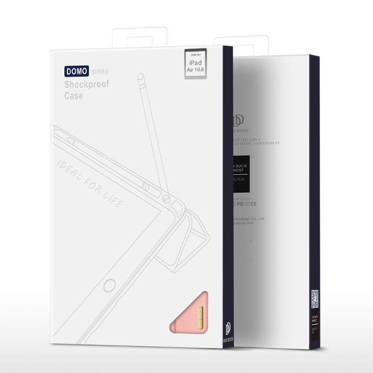 For iPad Air 11 2025 / 2024 / 2022 / 2020 10.9 DUX DUCIS Domo Series Horizontal Flip Magnetic TPU + PU Leather Case with Three-folding Holder & Pen Slot(Pink) - free shipping - PMC TechLife - Order now!