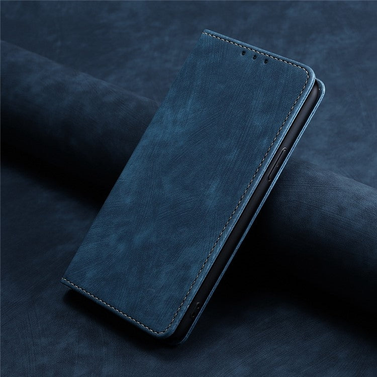 For Samsung Galaxy S25+ 5G RFID Anti-theft Brush Magnetic Leather Phone Case(Blue) - Galaxy S25+ 5G Cases by PMC TechLife | Online Shopping South Africa | PMC TechLife | Buy Now Pay Later Mobicred
