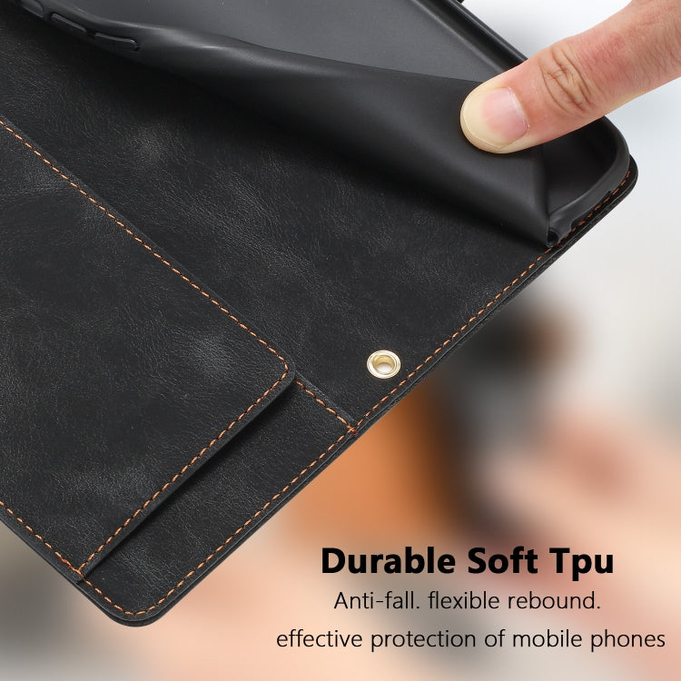 For Samsung Galaxy S25+ 5G Tulips Embossed Leather Phone Case with Lanyard(Black) - Galaxy S25+ 5G Cases by PMC Jewellery | Online Shopping South Africa | PMC Jewellery | Buy Now Pay Later Mobicred