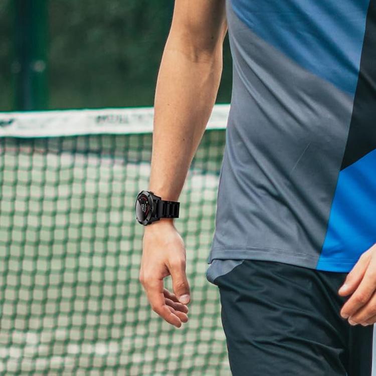 For Garmin 26mm Three-beads Titanium Alloy Push Buckle Metal Quick Release Watch Band(Black) - Watch Bands by PMc TechLife | Online Shopping South Africa | PMc TechLife | Buy Now Pay Later Mobicred