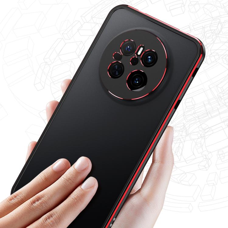 For Huawei Mate 70 Aurora Series Lens Protector + Metal Frame Phone Case(Black Purple) - Huawei Cases by PMC TechLife | Online Shopping South Africa | PMC TechLife | Buy Now Pay Later Mobicred