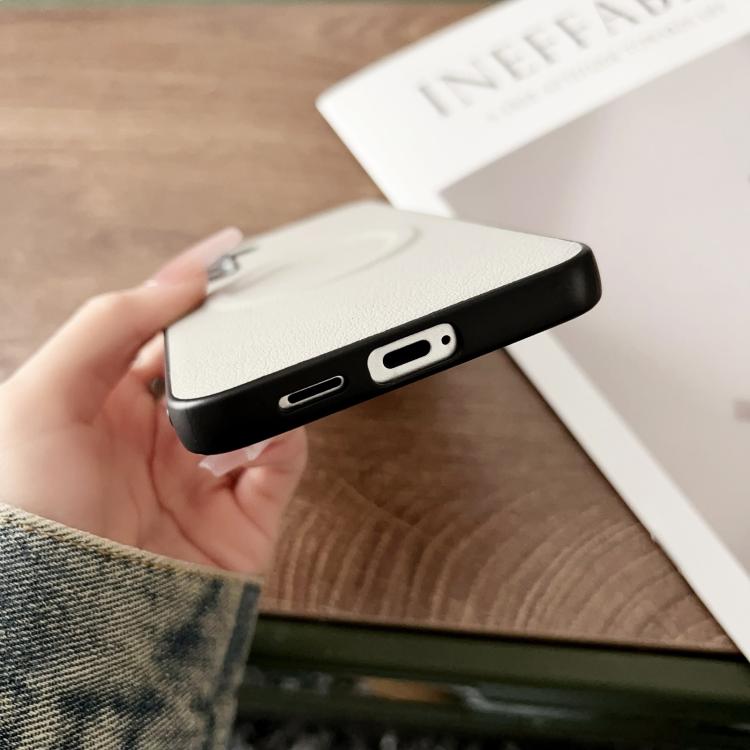 For Samsung Galaxy S25 5G Magsafe Magnetic Plain Leather Phone Case(Light Green) - Galaxy S25 5G Cases by PMC TechLife | Online Shopping South Africa | PMC TechLife | Buy Now Pay Later Mobicred