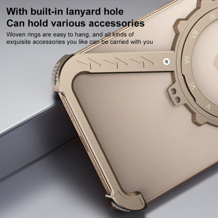 For iPhone 13 Z-shaped Frameless Metal 360 Holder MagSafe Phone Case(Space Silver) - iPhone 13 Cases by PMc TechLife | Online Shopping South Africa | PMc TechLife | Buy Now Pay Later Mobicred