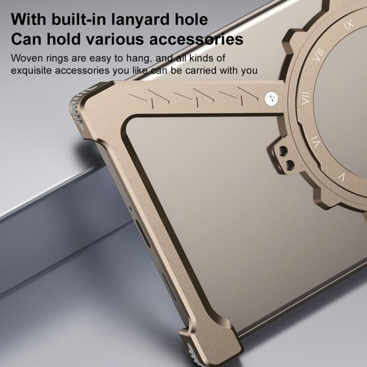 For Samsung Galaxy S23 Ultra 5G Z-shaped Frameless Metal 360 Holder MagSafe Phone Case(Space Silver) - Galaxy S23 Ultra 5G Cases by PMc TechLife | Online Shopping South Africa | PMc TechLife | Buy Now Pay Later Mobicred